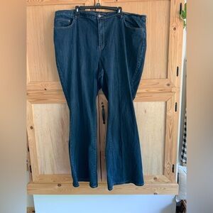 Venezia(Lane Bryant)Wide Leg Flared Blue Denim Jeans Sz 28 Tall